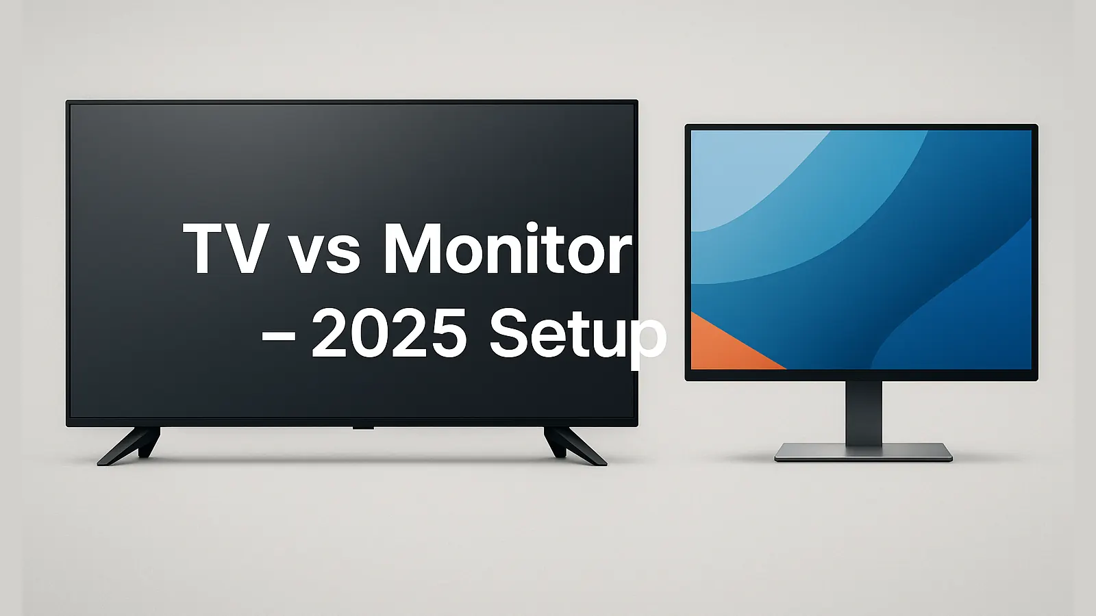 Modern TV vs computer monitor comparison setup in 202