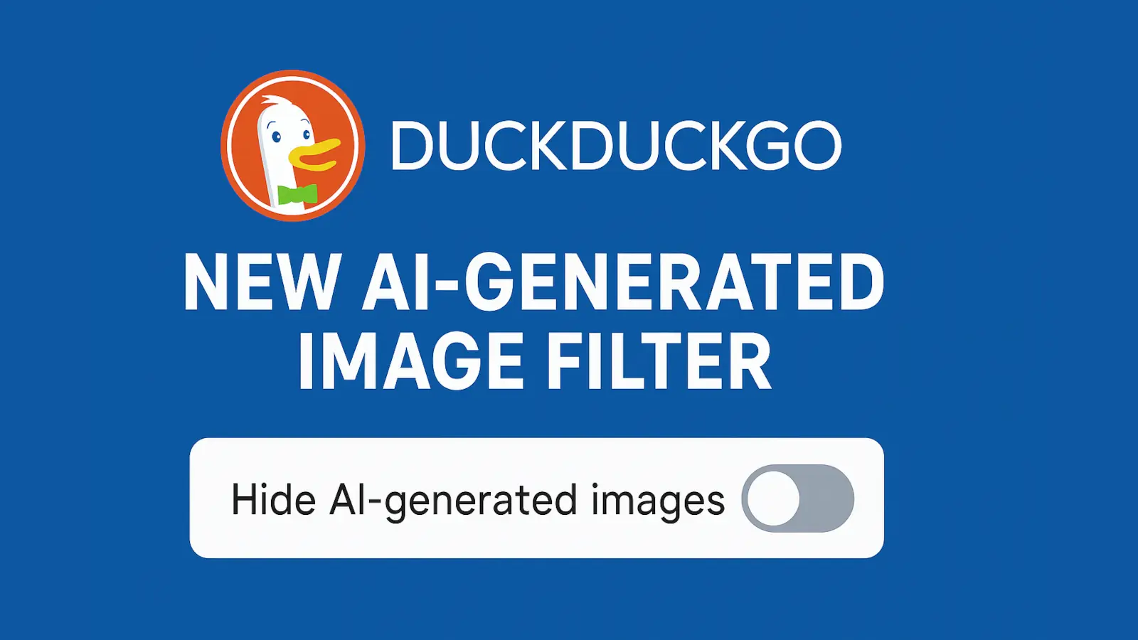 DuckDuckGo new AI-generated image filter toggle in search results